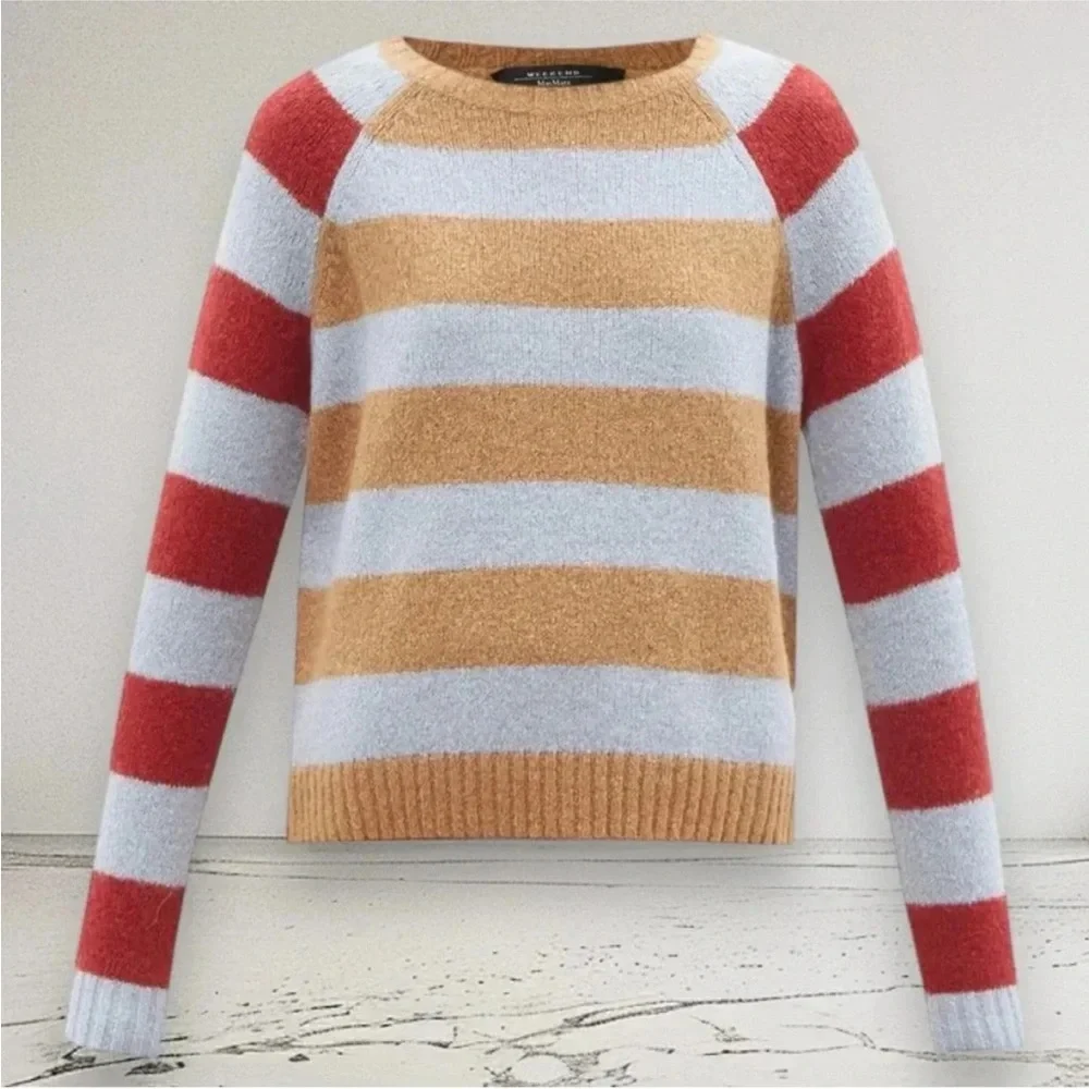 Striped Weekend Max Mara MaxMara geo Alpaca Longsleeved Crewneck Sweater - Picture 2 of 6